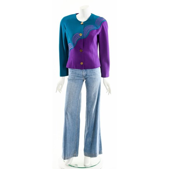 Wearable Wave Jacket,Art to Wear Jacket,Judith Roberts Jacket,Minimalist Mod Jac - Picture 4 of 10